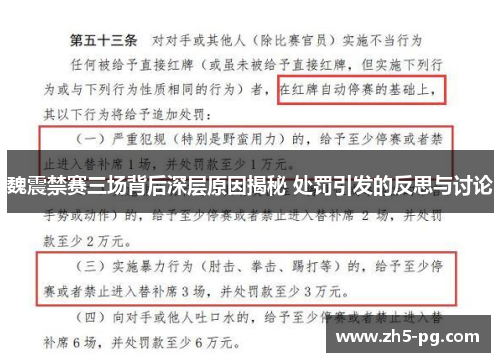 魏震禁赛三场背后深层原因揭秘 处罚引发的反思与讨论